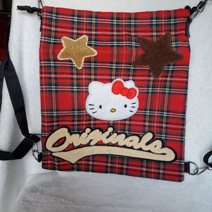 Hello Kitty Messenger Bag Retro Plaid Drawstring